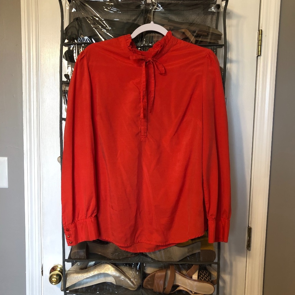 Orange Long Sleeve Blouse